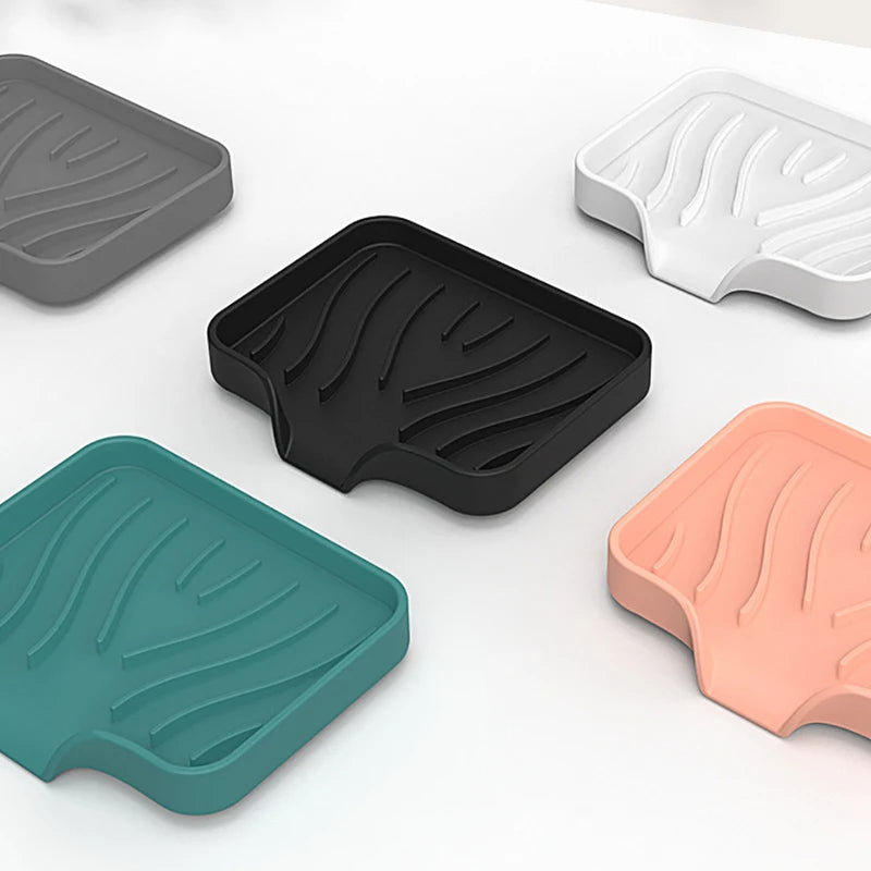 Silicone Sink Caddy for Dish Soap and Sponge Storage - Draining Organizer for Kitchen Counter