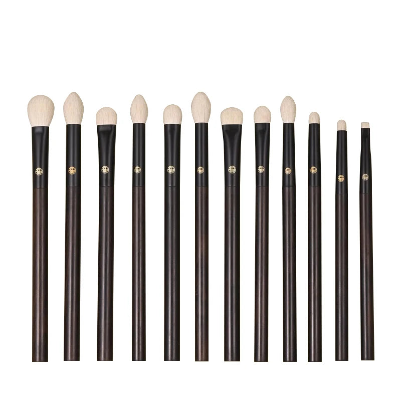 Professional Makeup Brushes Set - Soft White Lynx Hair Eye Shadow Blending & Contour Brushes