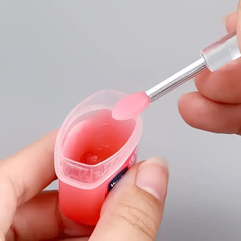 Portable Silicone Lip Brush Set with Cover - Soft Multifunctional Lip Makeup Applicators