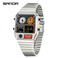 Men's Square Digital Watch with Temperature & Stopwatch - Multi-Functional Sport Watch