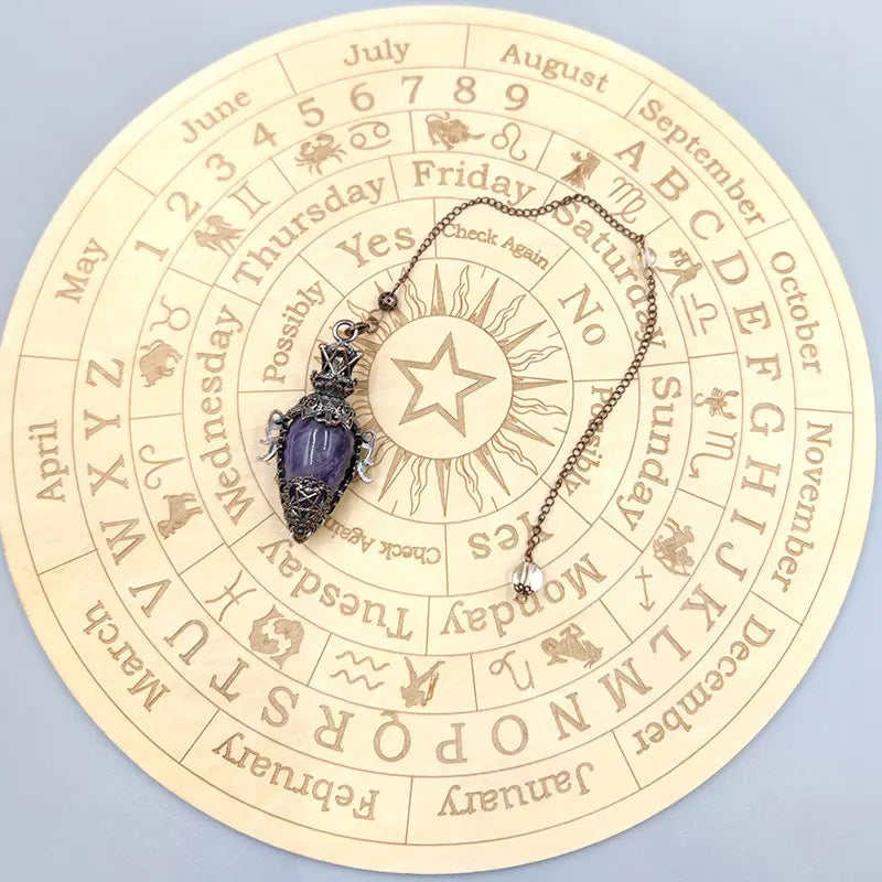 Natural Crystal Pendulum for Divination and Healing - Black Obsidian & Quartz