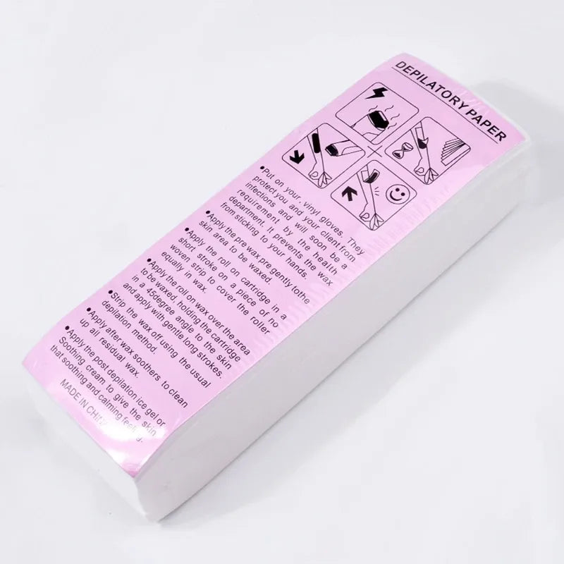 100 Pack Hair Removal Wax Strips - Nonwoven Body Cloths for Epilators