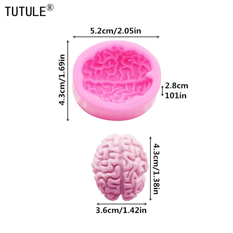 Halloween 3D Brain Cake Mold Silicone Mold for Cake Decoration and Fondant