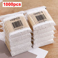 1000 Count Cotton Swabs for Ear & Makeup - Eco-Friendly Double Bamboo Sticks