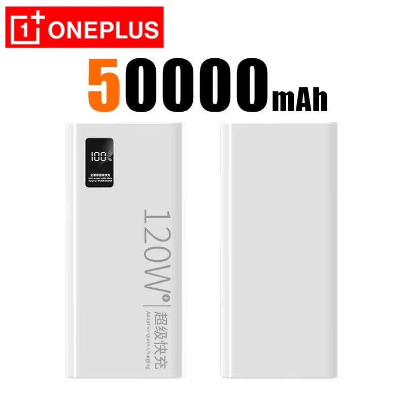 High-Capacity 50000mAh Power Bank 120W Fast Charging for Mobile Devices