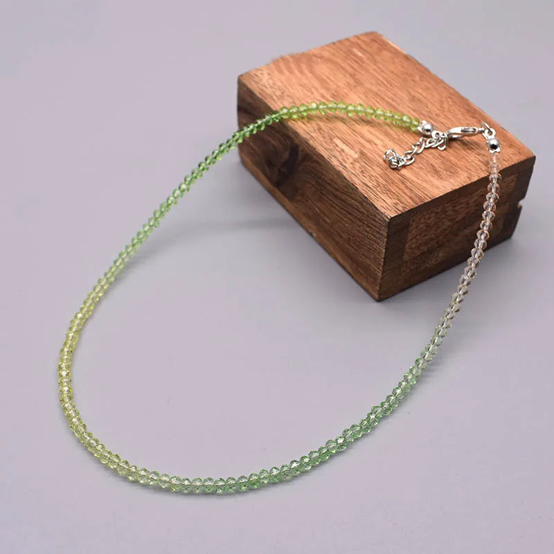 Crystal Glass Necklace for Women Short Chain Beaded Jewelry Statement Accessory