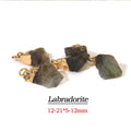 Natural Labradorite Agate Amethyst Raw Stone Charms for Jewelry Making 2PCS