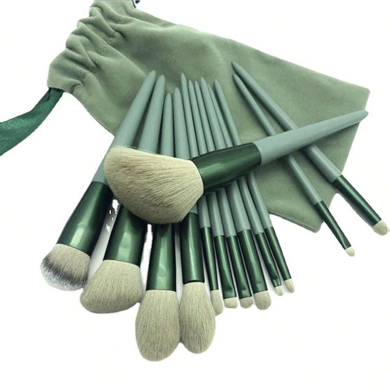 13 Pack Makeup Brush Set with Eye Shadow, Foundation, Blush & Cosmetic Tools in Bag