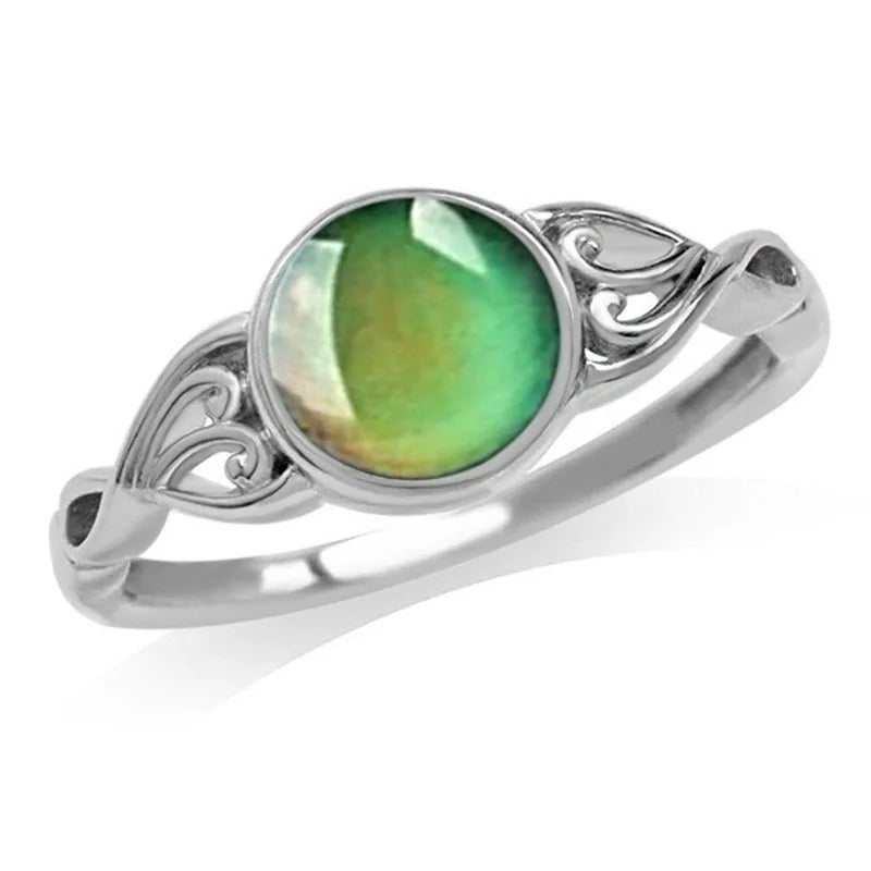 Moon Stone Color Changing Mood Ring - Adjustable Fashion Jewelry Gift