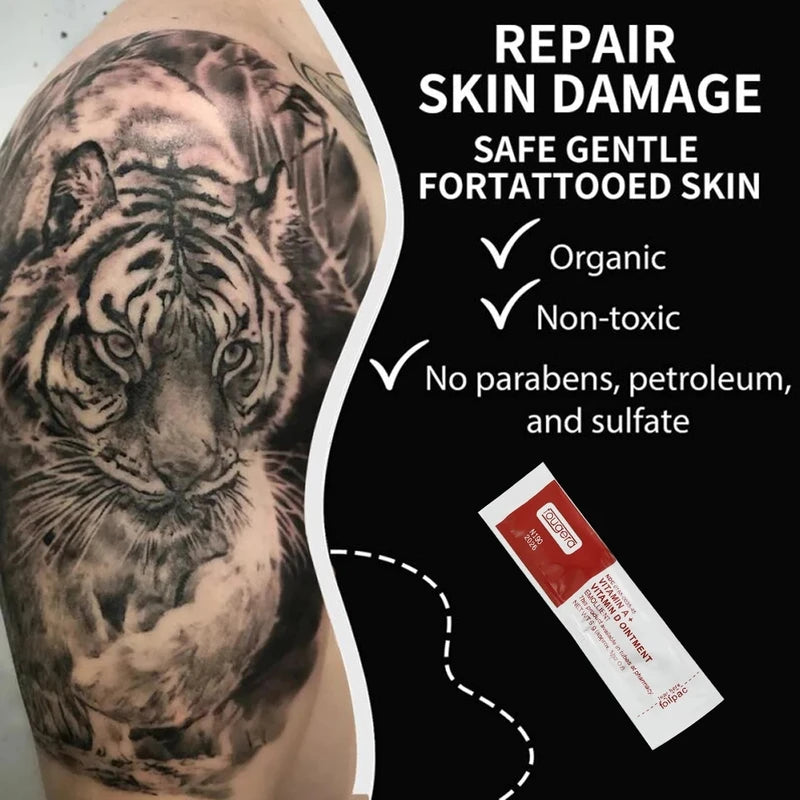 Tattoo Aftercare Cream with Vitamin A and D - Anti-Scar Healing Gel, 150mm x 18mm, Multiple Colors