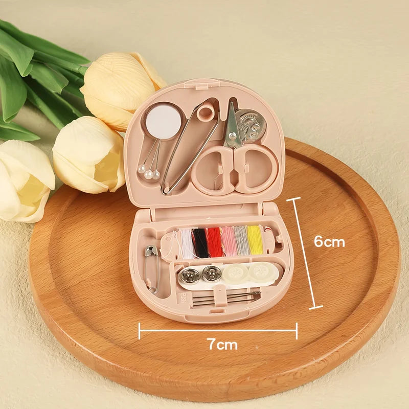 Portable Sewing Kit with Needles, Threads, Buttons & Scissors - Compact & Travel-Friendly