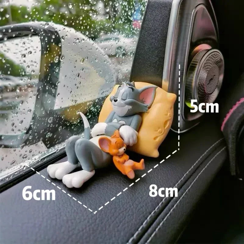 Kawaii Tom Jerry Cartoon Car Dashboard Ornament Mini Figure Decor Gift