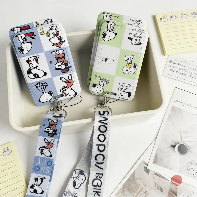Cute Cartoon Business Card Holder Wallet with Badge ID Bank Cover