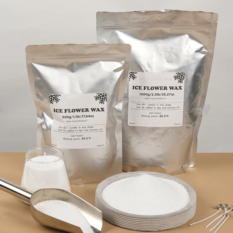 500g-1000g Candle Making Wax Kit - Ice Flower, Snowflake & Pearl Candles, DIY Accessories