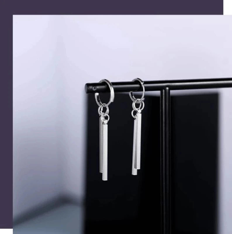 Long Pendant Earrings Men Women Square Stick Statement Jewelry - Trendy Fashion