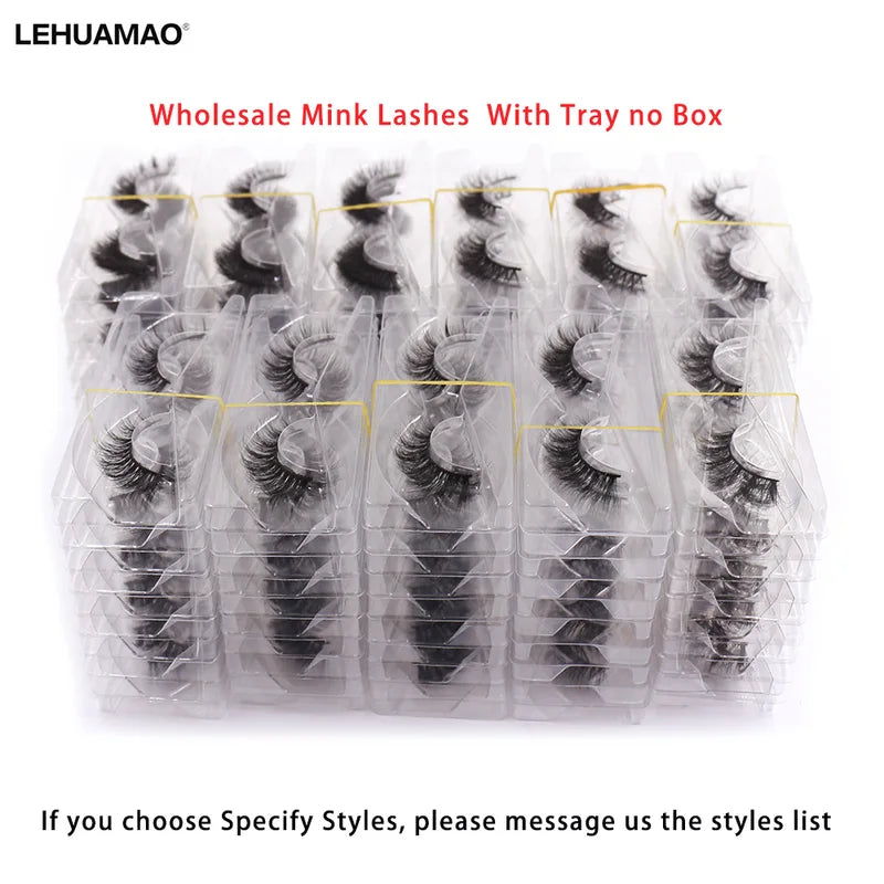 Luxury Mink False Eyelashes Bulk Set - Soft Fluffy Natural Look, 10/30/50 Pairs