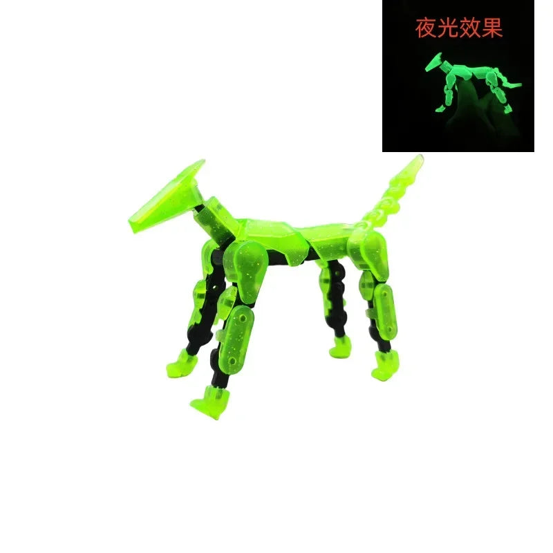 DIY Luminous Multi-Jointed Action Robot & Animal Figures Set - Movable 3D Printed Toys for Kids