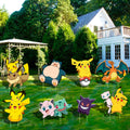 Pokemon Yard Signs Set - 8pcs Lawn Decorations for Pokemon Party