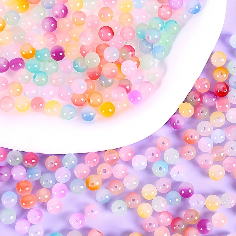 Crystal Glass Beads Jewelry Making Kit - 24 Colors, Round Party Style, 480pcs