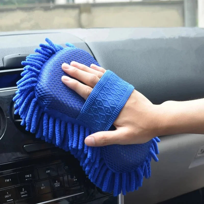 Microfiber Car Wash Glove - Chenille Foam Detailing Cleaning Sponge