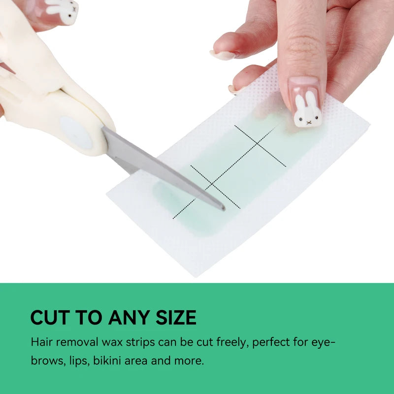 Disposable Aloe Hair Removal Wax Strips - Painless Face & Body Peeling