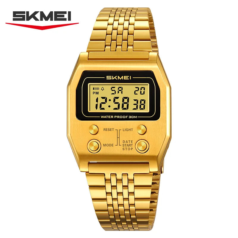 Digital Sports Waterproof LED Watch for Men & Women - Retro Alarm Clock