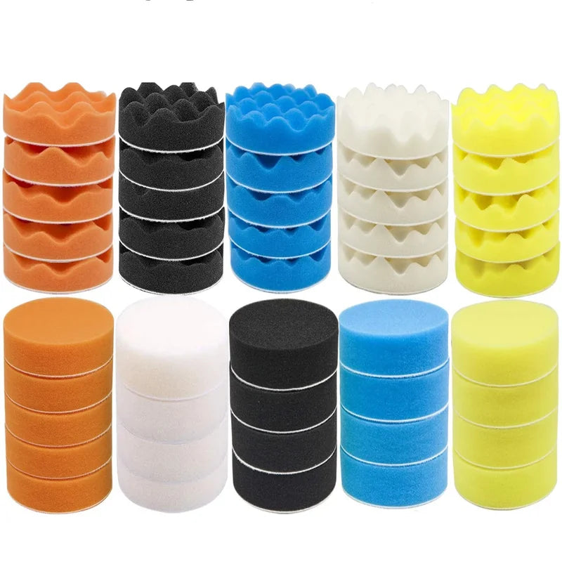 3 Inch Polishing Foam Pads Set for Car Buffing & Detailing - Reusable Buffing Sponges