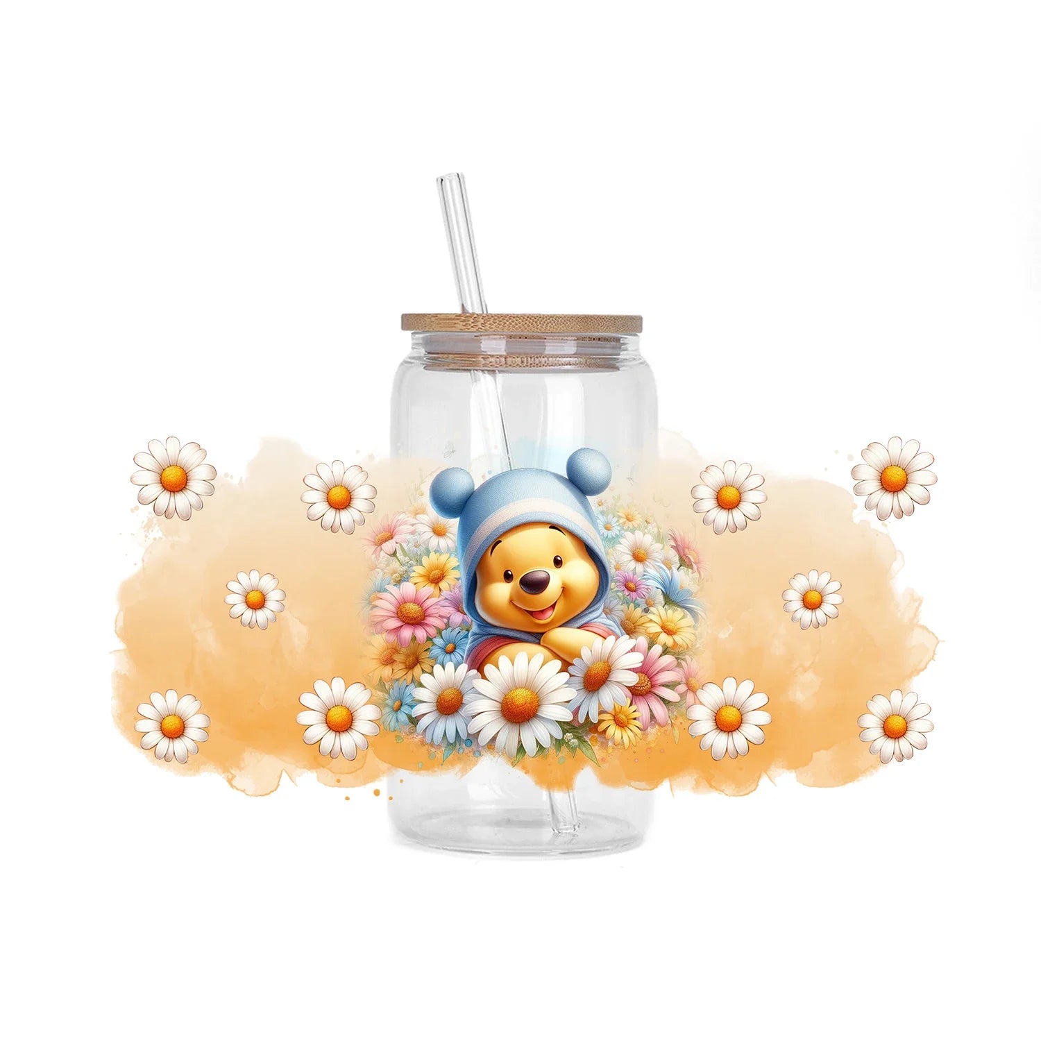 Watercolor Winnie Family UV DTF Transfer Stickers for Cups and Crafts - 30 Styles