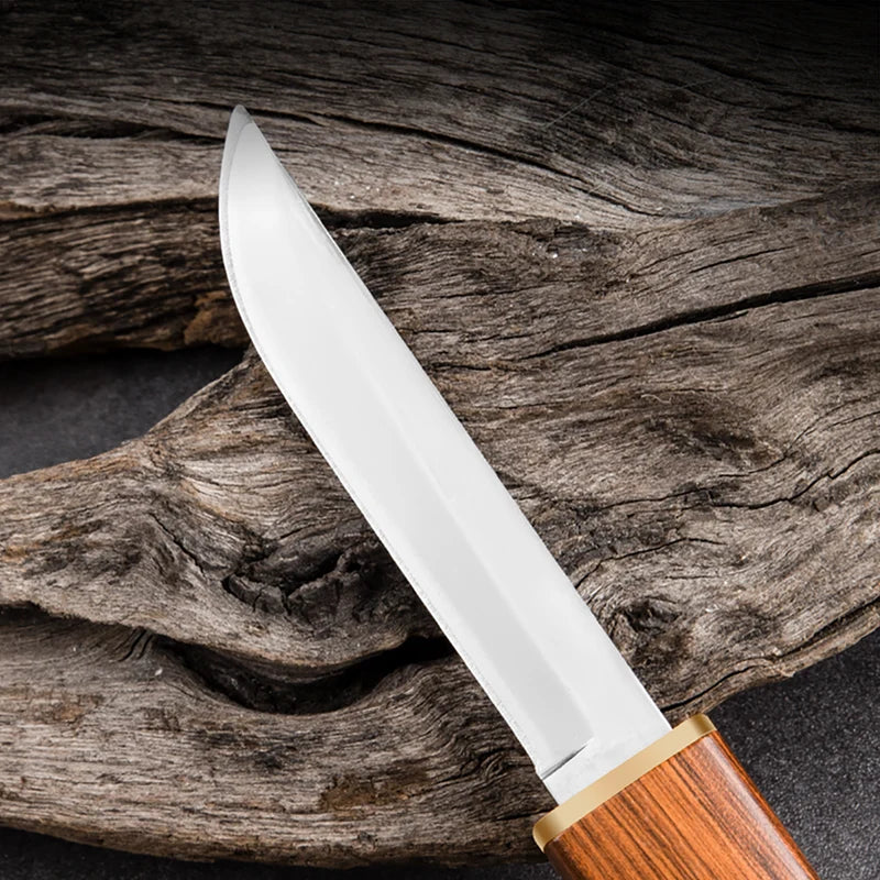 2-in-1 Stainless Steel Outdoor Utility Knife - Kitchen, Meat & Fishing Tool