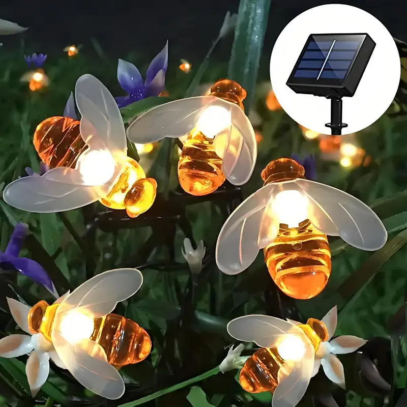 Solar Outdoor Bee Light String with 8 Modes - Garden & Balcony Decor