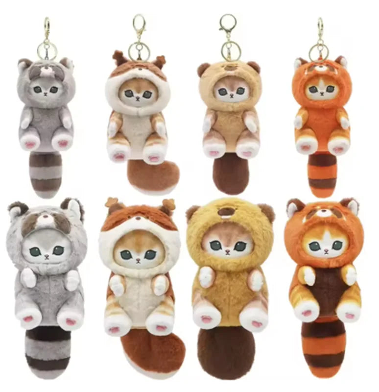 Kawaii Cartoon Shark Cat Keychain Pendant - Cross-Dressing Doll Backpack Decor Toys
