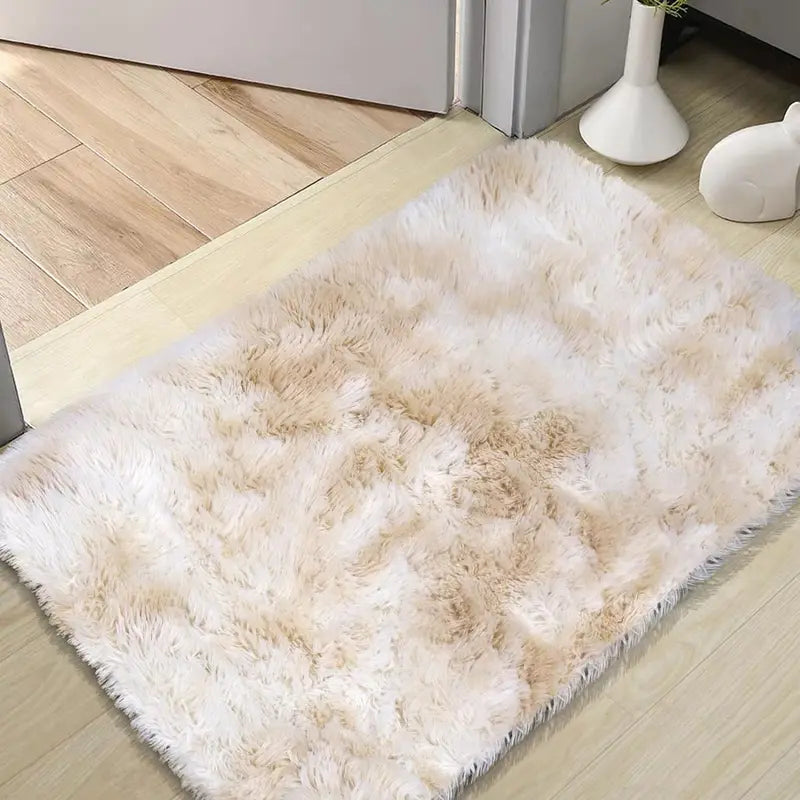 Silk Wool Non-Slip Indoor Rug - Washable Carpet Mat for Living Room & Bedroom