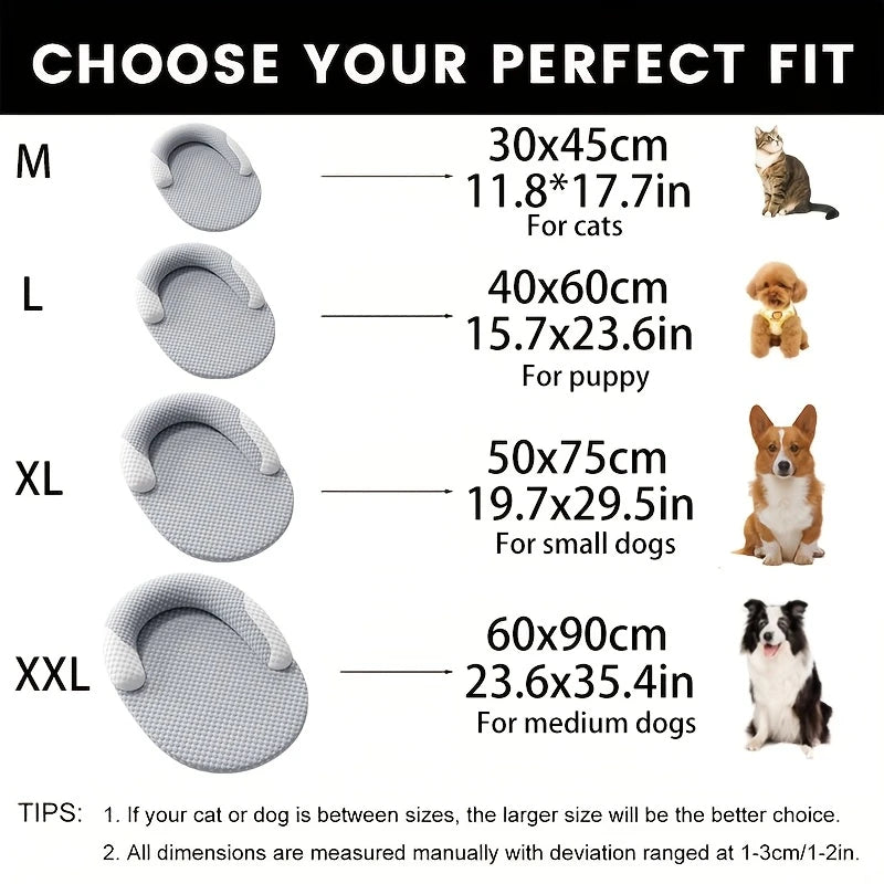 Summer Cooling Pet Mat with Ice Silk Fabric & Breathable Design for Dogs & Cats
