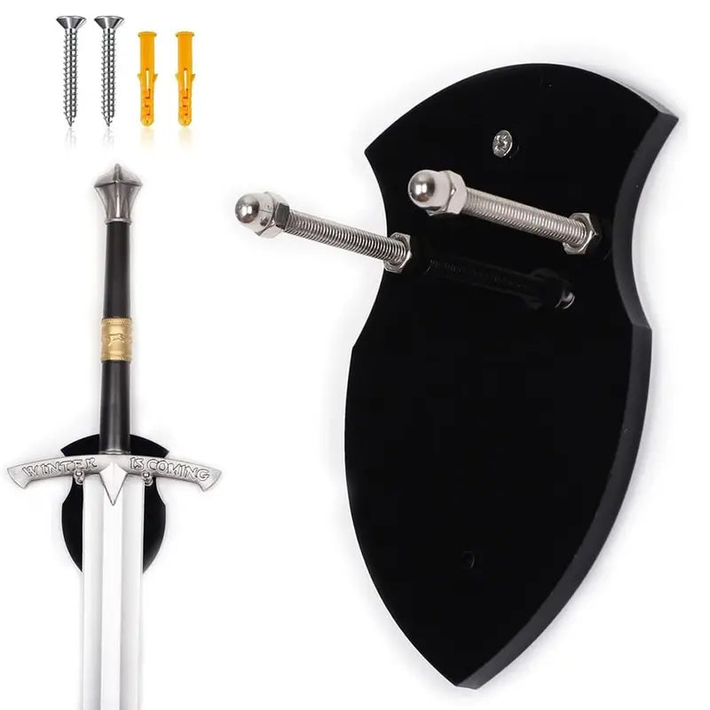 Wall-Mount Sword & Axe Holder Display Stand - Acrylic Vertical Hanger for Weapons