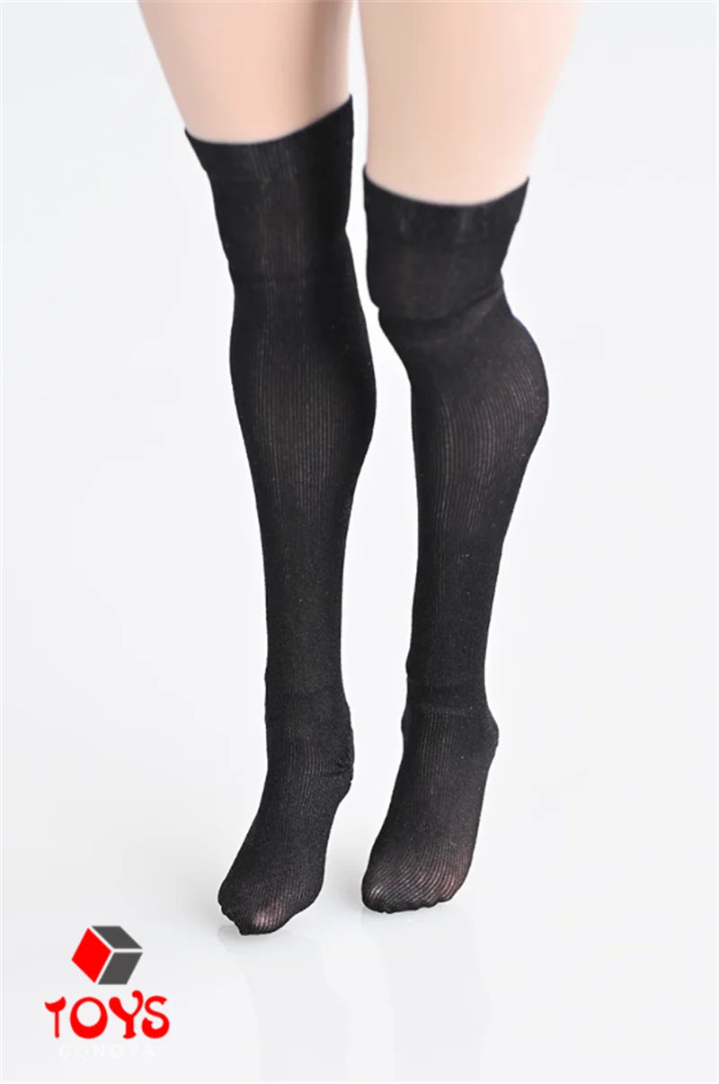 1/6 Scale Female Action Figure Socks - Semi-transparent Short & Long Stockings