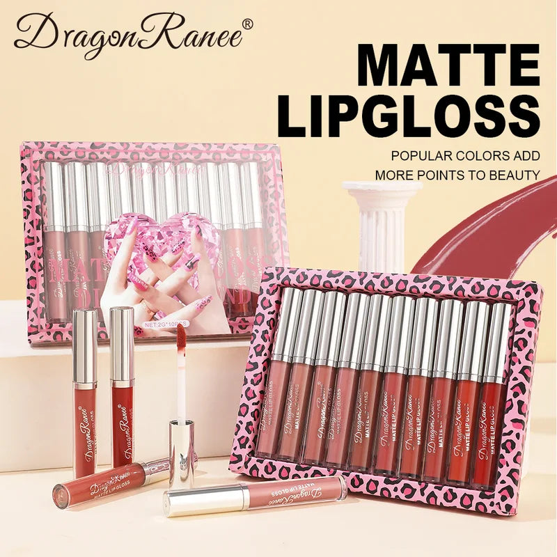 Long Lasting Waterproof Velvet Matte Lip Gloss Set Hydrating Non-Stick Lipstick