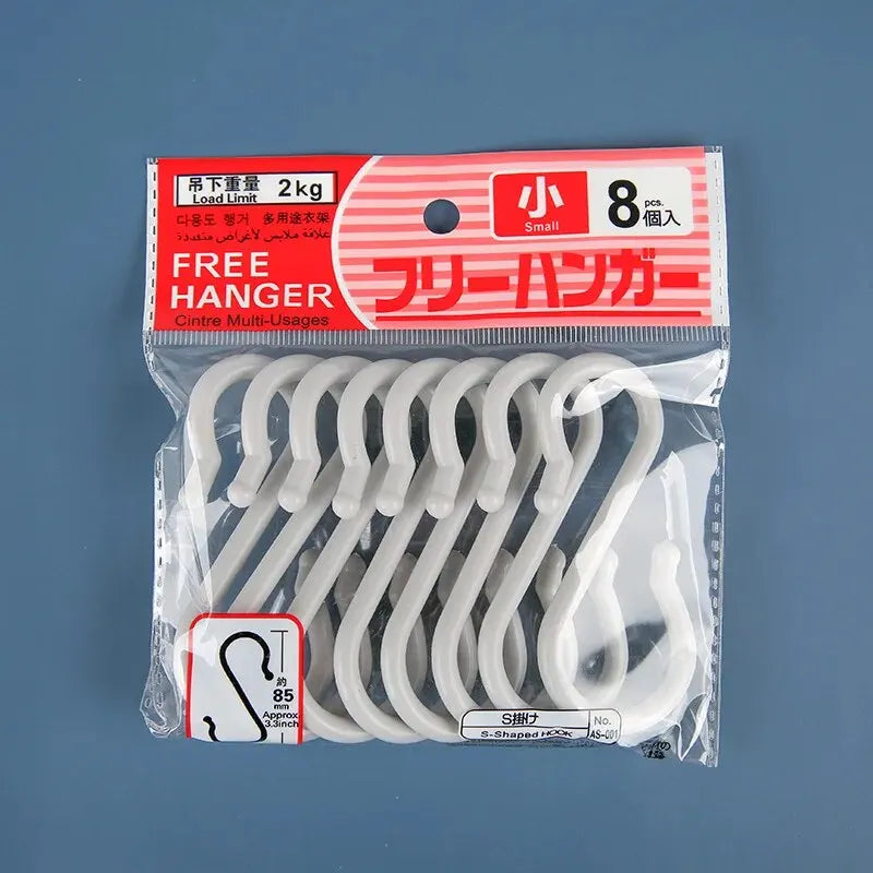 Multi-purpose S-Shaped Door Hooks Set - Closet, Kitchen, Bathroom, Portable