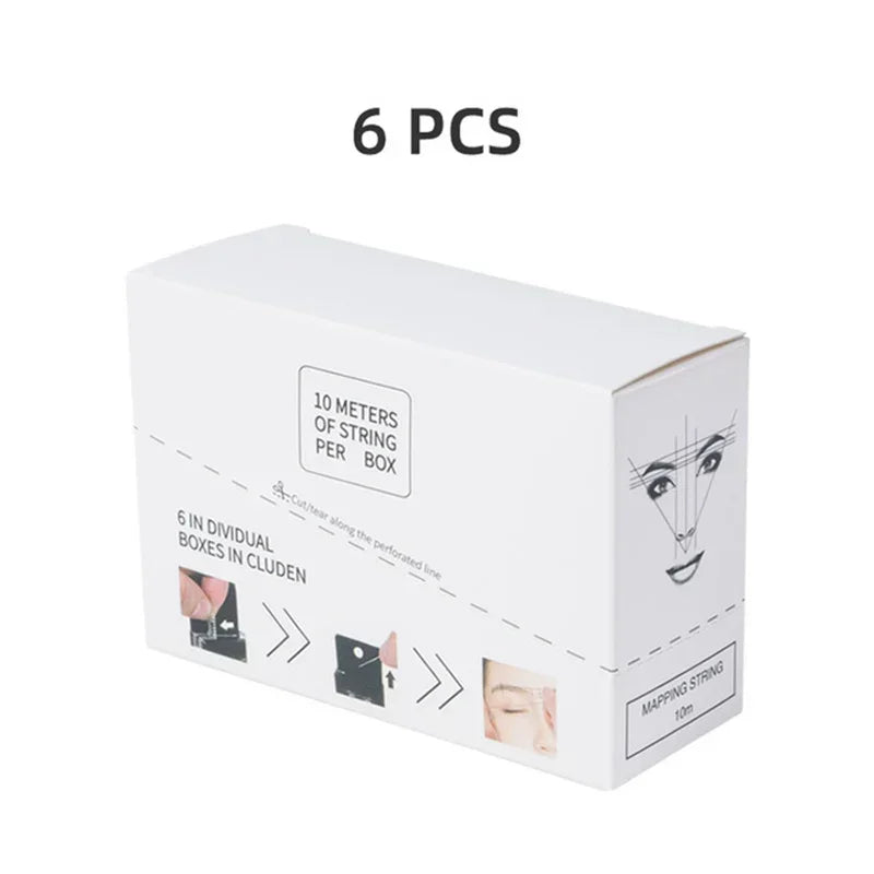 Microblading Mapping String Set - Ultra-Thin Pre-Inked Eyebrow & Lip Measurement Tools
