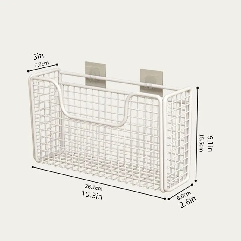 Punch-Free Wall-Mounted Kitchen & Bathroom Storage Rack for Cabinets