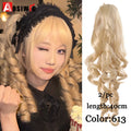Long Blonde Synthetic Ponytail Extension with Clip for Women - 16 Inch Curly Hairpiece