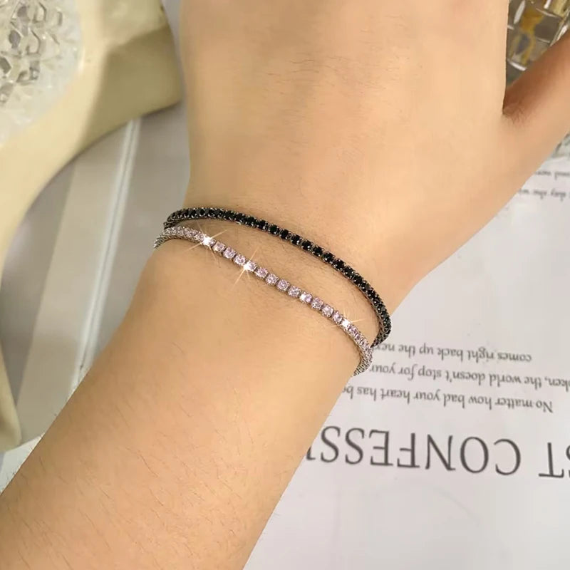 TrendMen Cubic Zirconia Tennis Bracelets for Men & Women Gold Color Jewelry Gift