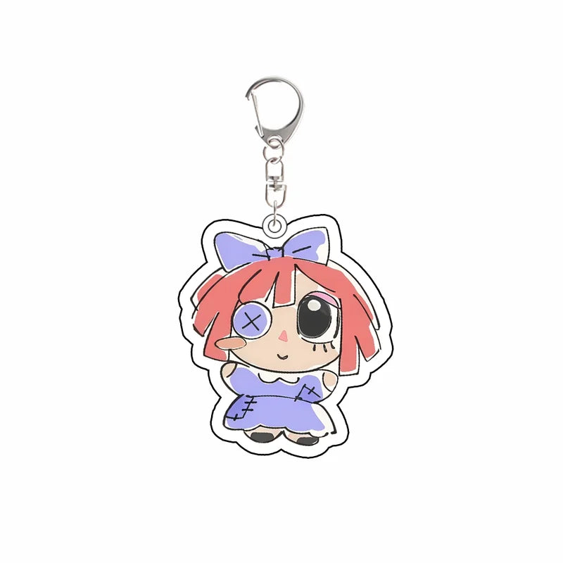 Anime Acrylic Key Chain Set for Jax Zooble Gangle Ragatha Pomni Backpack & Clothing Accessories