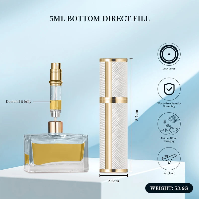 5ml Refillable Perfume Bottle with Spray Pump Portable Travel Cosmetic Container
