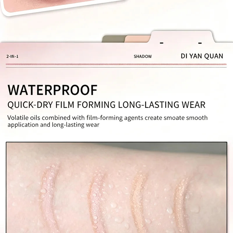 Korean 2-in-1 Eye Contour Pen & Highlighter for Bright, Enlarged Eyes - Waterproof & Smudgeproof