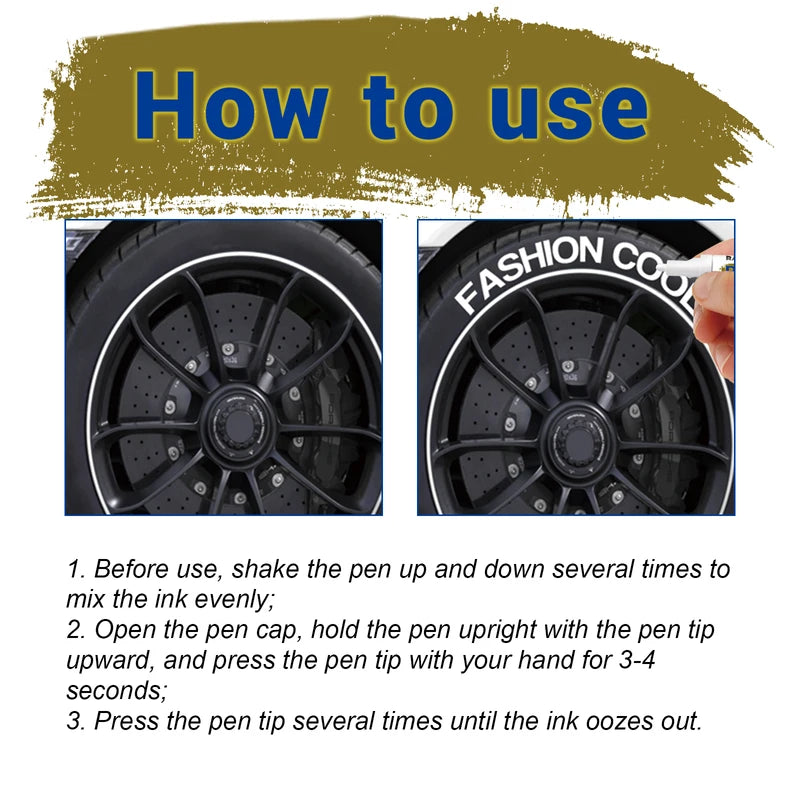 Waterproof Car Tire Marking Pen Oil-Based Permanent Paint Marker for Rubber and Metal
