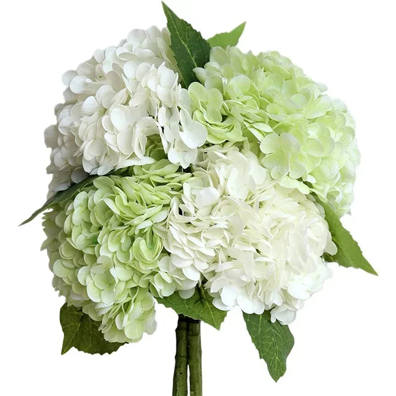 Artificial Hydrangea Flowers 4 Pcs Real Touch Latex Wedding Bouquet Home Decor