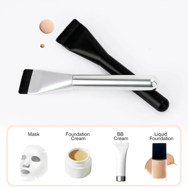 Flat Foundation Brush Set - Korean Makeup Spatula for Liquid Face Makeup