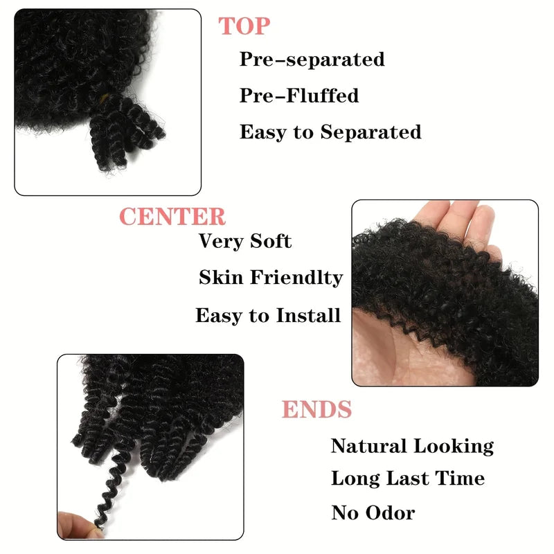 Synthetic Afro Twist Hair Extensions 8 Pcs for Women - Kinky Marley Braiding