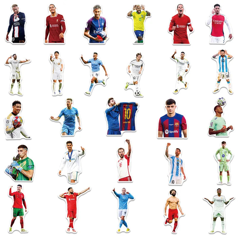 Waterproof Soccer Stickers Pack - 50pcs for Laptop, Water Bottle & Phone