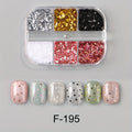 Y2K Heart Glitter Nail Sequins Set - Iridescent Metallic Love for DIY Nails